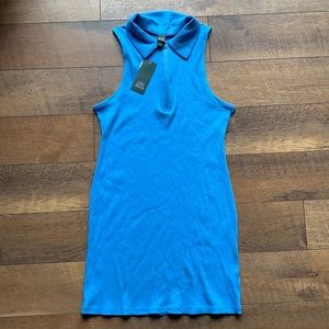 Sleeveless Zip-Front Bodycon Polo Dress